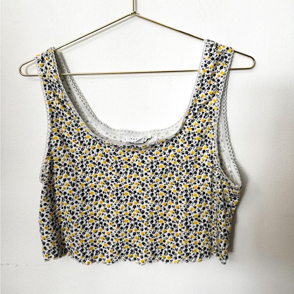 topshop cropped floral tank top